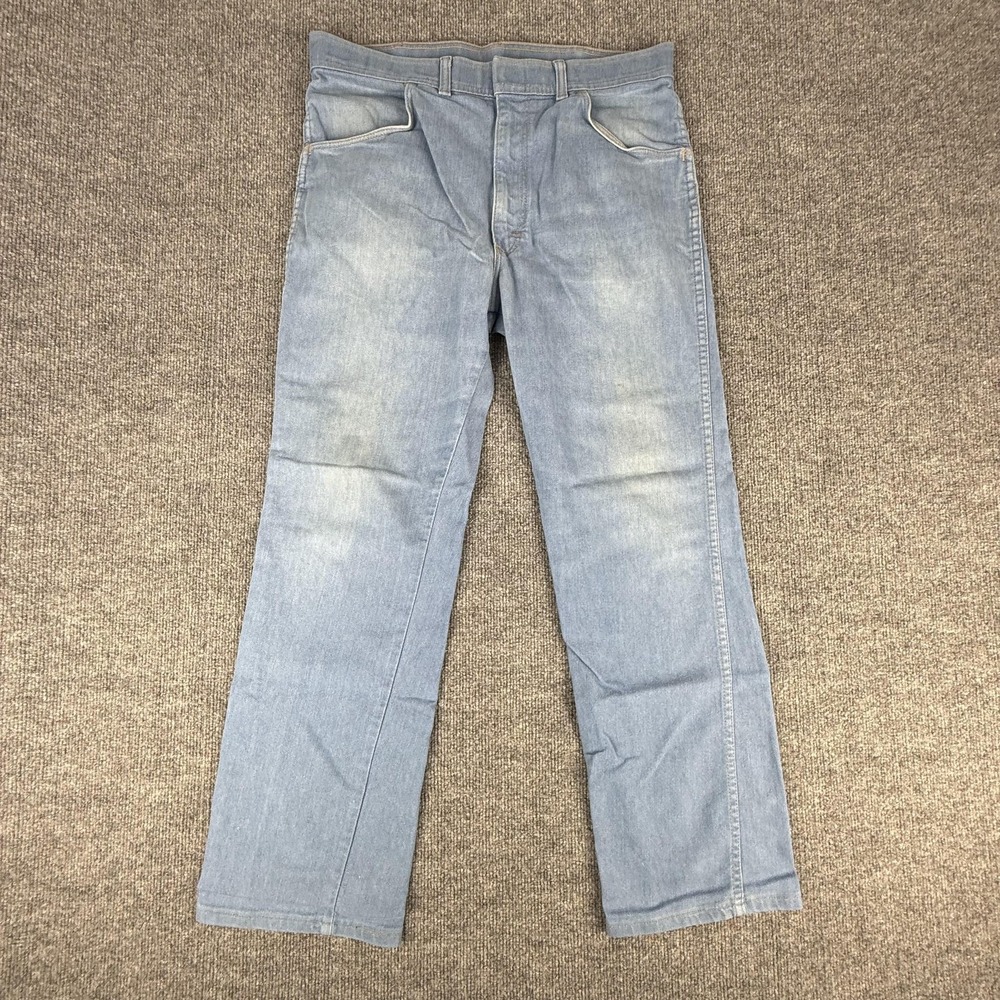 Vintage Wrangler Jeans Mens 38x30 Light Wash Straight Leg Denim 90s USA 58498LB